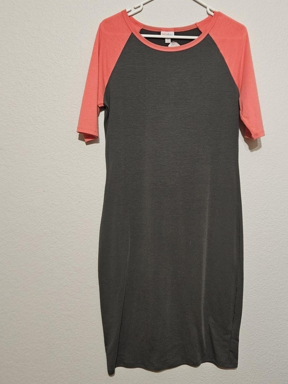 Medium Grey And Coral LuLaRoe Dress